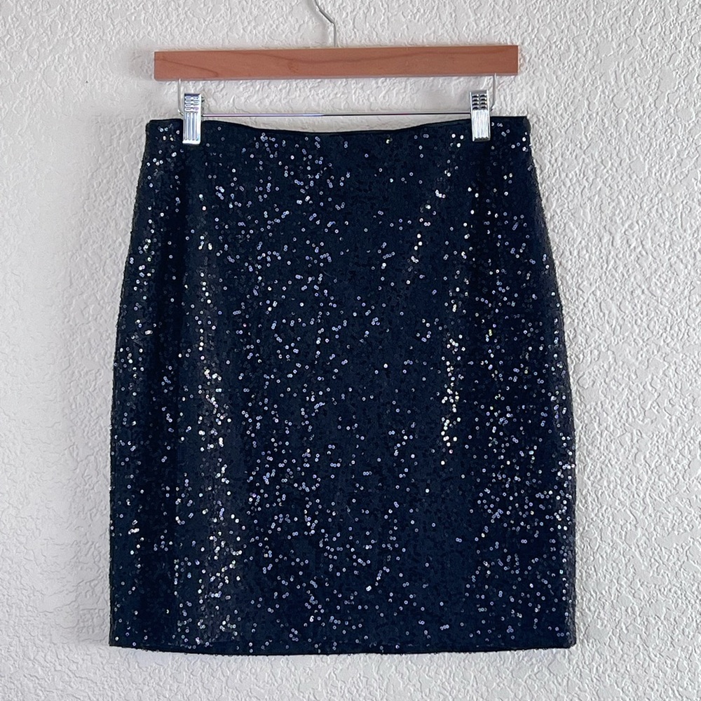 Cache | Black sequin formal black tie event skirt size small